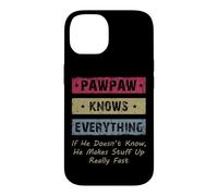 Carcasa para iPhone 14 Vintage Pawpaw Knows Everything Dad Father Father's Day