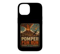 Carcasa para iPhone 14 Vintage Pompeya Diversión Run Antigua Roma Volcán Erupción Humor