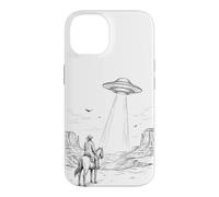 Carcasa para iPhone 14 Vintage UFO Cowboy Western Desert Space