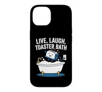 Carcasa para iPhone 14 Vivir, reír, Tostadora Baño -Fun Diciendo Novedad Sarcástica Meme