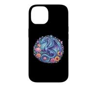 Carcasa para iPhone 14 Watercolor Dragon Flowers Beautiful Art Colorful Graphic