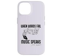 Carcasa para iPhone 14 When Words Fail Music Habla Shakespeare Meme Cita EN LA Parte