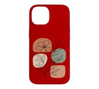 Carcasa para iPhone 14 Wildflower Line Art Abstract Botanical Mid Century