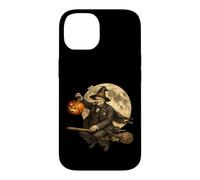 Carcasa para iPhone 14 Winston Churchill Jack O Lantern Pumpkin Moon Escoba