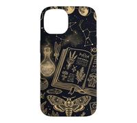 Carcasa para iPhone 14 Witchy Celestial Moon Phase Spellbook Dark Magic Book Lovers