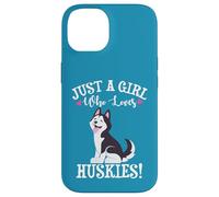 Carcasa para iPhone 14 Womens Just A Girl Who Loves Siberian Husky Dog Lover
