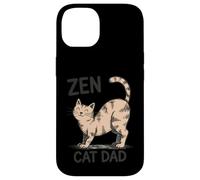 Carcasa para iPhone 14 Zen Cat Dad Happy Feline estirando dueño de Mascota