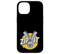 Carcasa para iPhone 14 Zip It Sassy Sarcástico Diciendo Rude Shup Up Zipper Juego de Palabras