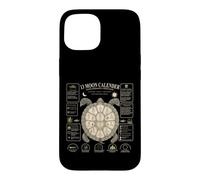 Carcasa para iPhone 15 13 Moon Turtle Lunar Calendario Naturaleza Diseño Shell