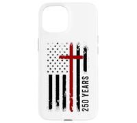 Carcasa para iPhone 15 250 Years Christian Faith Cross 1776-2026 Birthday American