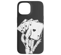 Carcasa para iPhone 15 4 Ases Poker Mano Esqueleto Dedos