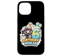 Carcasa para iPhone 15 6 años cumpleaños Ninja Boys Six 6th Sexto Kids Party Cute