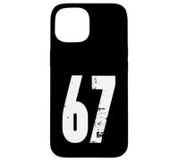 Carcasa para iPhone 15 67 Diseño gráfico de números atrevidos envejecidos