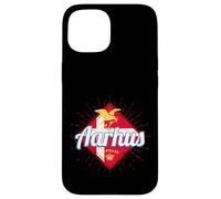 Carcasa para iPhone 15 Aarhus Ciudad Dinamarca Gaviota Vintage Bandera Recuerdo