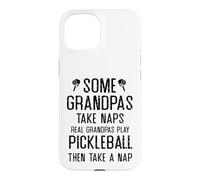 Carcasa para iPhone 15 Abuelos de Verdad juegan al Pickleball, Abuelo Divertido