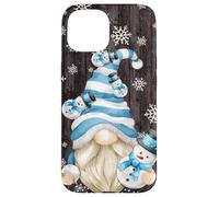 Carcasa para iPhone 15 Aesthetic Snowflake Pattern with Snowman and Winter GNOME