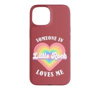 Carcasa para iPhone 15 Alguien en Little Rock Me ama City Heart