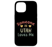 Carcasa para iPhone 15 Alguien en Utah me ama Retro USA State US