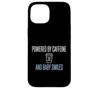 Carcasa para iPhone 15 Alimentado por cafeína y Sonrisas de bebé Enfermera posparto
