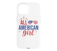 Carcasa para iPhone 15 All American Girl 4th of July Girls Kids Sunglasses Family