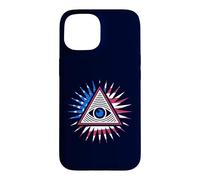 Carcasa para iPhone 15 All Seeing Eye - Bandera de Estados Unidos, pirámide del Nuevo Orden Mundial con Ojo