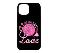 Carcasa para iPhone 15 All You Knit Is Love - Juego de Notas para Tejer