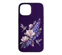 Carcasa para iPhone 15 Amante de Las Aves botánicas Florales de Magnolia de colibrí