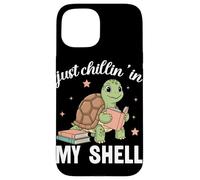 Carcasa para iPhone 15 Amante de los Libros Just Chillin In My Shell Turtle