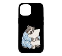 Carcasa para iPhone 15 American Bully Sleeping in Cute Pijama Sleep Dog