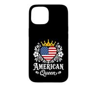 Carcasa para iPhone 15 American Queen America Flag USA Proud American Woman