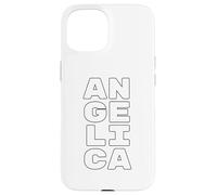 Carcasa para iPhone 15 Angelica Personalized Retro Girls Custom Angelica Name