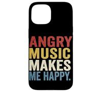 Carcasa para iPhone 15 Angry Music Makes Me Happy Rock Music Lover Guitarra Retro