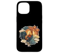 Carcasa para iPhone 15 Animal Gallo del Zodiaco Chino