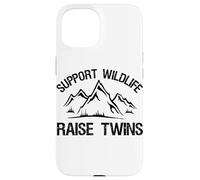 Carcasa para iPhone 15 Apoyo a la Vida Silvestre Raise Twins Divertido Regalo para mamá y papá