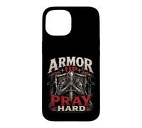 Carcasa para iPhone 15 Armor Up Pray Hard Christian Warrior Knight Faith