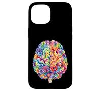 Carcasa para iPhone 15 Arte Abstracto de anatomía Cerebral Floral