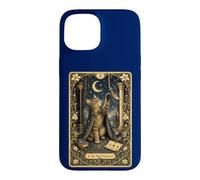 Carcasa para iPhone 15 Arte de Cartas del Tarot del Gato místico - Felino de Alta sacerdotisa