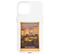 Carcasa para iPhone 15 Arte de Viaje Vintage de Philadelphia Independence Hall Inside USA