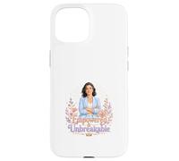 Carcasa para iPhone 15 Arte Floral de Fuerza de Mujer irrompible empoderada