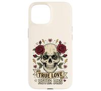 Carcasa para iPhone 15 Arte gótico del Tatuaje de Las Rosas del Amor Verdadero Nunca morirá