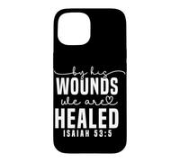 Carcasa para iPhone 15 Arte Motivacional con Cita Sanadora Isaías 53:5