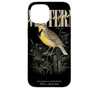 Carcasa para iPhone 15 Arte Vintage de observación de Aves de Western Meadowlark Love Birds