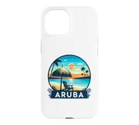 Carcasa para iPhone 15 Aruba Eagle Beach Tropical Sunset Viajes Diseño