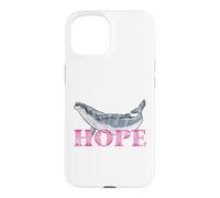 Carcasa para iPhone 15 Ballena jorobada Hope Line Art - Diseño detallado de Ballena