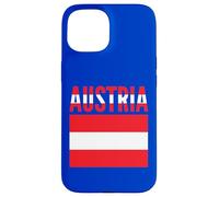 Carcasa para iPhone 15 Bandera de Austria Colores Orgullo Nacional Patriótico
