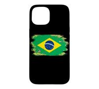 Carcasa para iPhone 15 Bandera de Brasil Orgullo Brasileño Ilustrado Grunge Tattered