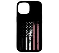 Carcasa para iPhone 15 Bandera de Siria angustiada sobre Bandera Americana