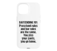 Carcasa para iPhone 15 Bartender Bartending 101 - Reglas de Barra Preescolar, Color Negro