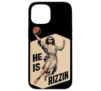 Carcasa para iPhone 15 Basketball Slam Dunk Jesús Memes Él ha resucitado Rizzin Jesús