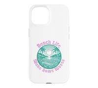 Carcasa para iPhone 15 Beach Life Make Some Waves Tropical Hawaiian Palmera Sol
